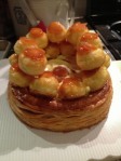 Stack the cream puffs